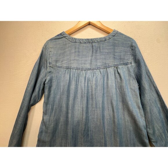 American Eagle Outfitters Womens Chambray Lace-Up Tunic Dress Size Blue Denim - Picture 12 of 12